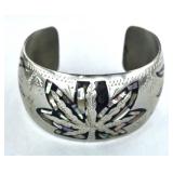 Alpaca Mexican Sterling Abalone Shell Bracelet