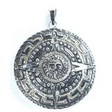 Mexican Sterling Aztec Sun Pendant