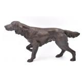 Large Brass Hunting Dog Sculpture