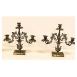 19th Century Silver over Copper Pr Candlesticks
