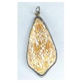 Shell Set In Silver Pendant