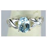 Sterling Ring w Light Blue Stone
