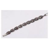 Designer Sterling Red Stone Bracelet