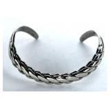 Designer Silver Rope Twist Cuff Bracelet