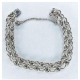 Designer Silver Interlocking Double Ring Bracelet