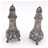 Repousse Sterling Salt & Pepper Shakers