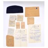 Navy Cap with Letters from Germany in 1909