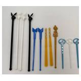 12 Assorted Drink Stirrers- Playboy PanAm, TWA