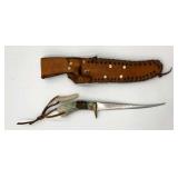 Scrimshaw Handled Fillet Knife by Linda A. Petree