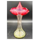 Fenton Rose & Clear Vase