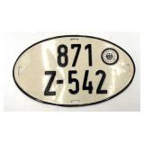 German Oval License plate