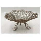 Floral Design Silver Basket