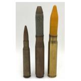 3 WWII Large Round Ammunition