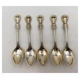 5 Sterling Old Colonial by Towle Spoons