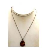 Pink Stone Silver Necklace