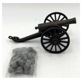 Miniature Desk Cannon with Miniature Cannon Balls