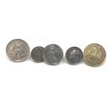 5 Foreign Coin Golf Markers