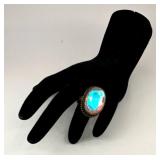 Sterling Ring, Rainbow Stone