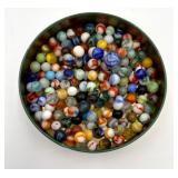 Assorted Marbles with Tin Container
