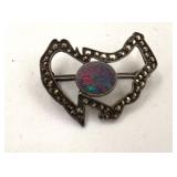 Sterling Broach, Pink/Purple Opal