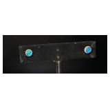 Sterling Blue Opal Earrings