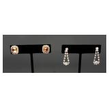 2 Rose Gold Tone Earrings