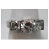 Silver Clear Stone Ring