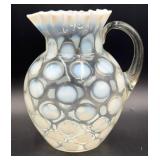 Vintage Fenton White Opalescent Dot Pitcher