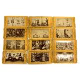 12 Antique Stereograph Cards Assorted