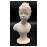 Porcelain Lady Woman Piano Bust Statue Figurine