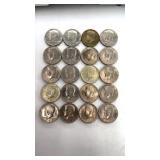 20 Kennedy Half Dollar Coins