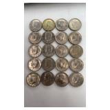 20 Kennedy Half Dollar Coins