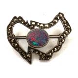 Sterling Broach, Pink/Purple Opal
