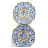 Pair of Spode Copeland Blue/White/Gold Plates