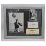 Sammy Baugh Signed Index Card In A Frame