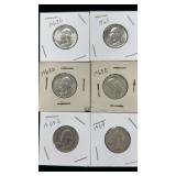 6 90% Silver Washington Quarter Dollar Coins