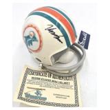 Norm Evens Signed Miami Dolphins Mini Helmet