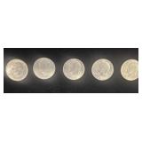 5 One Dollar Ike Coins