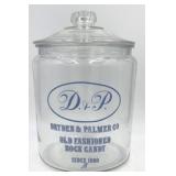 Vintage Dryden & Palmer Co. Glass Counter Jar