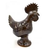 Reggie Meaders Brown Folk Art Rooster Sculpture