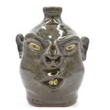 Joe Reinhardt Folk Art Pottery Face Jug