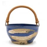 Billy Wallace Bent Wood Stoneware Basket Bowl