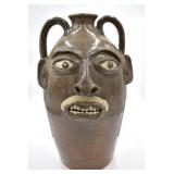 Joe Reinhardt Folk Art Large Double-Face Jug