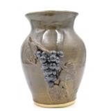 Anita Meaders Grapevine Folk Art Pottery Vase