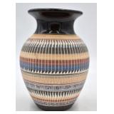 William J. Johnson Navajo Hand Etched Vase
