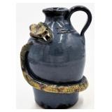 Stanley Ferguson Folk Art Pottery Snake Jug