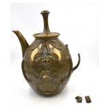 Roger Corn Green Tobacco Spit Face Jug