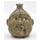 Michael & Melvin Crocker Folk Art Pottery Face Jug