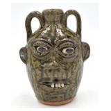 Cleater & Billie Meaders Folk Art Pottery Face Jug