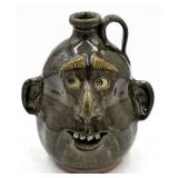Michael & Melvin Crocker Folk Art Pottery Face Jug